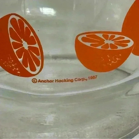 Anchor Hocking 1987  large retro style orange juice pitcher - Picture 3 of 6